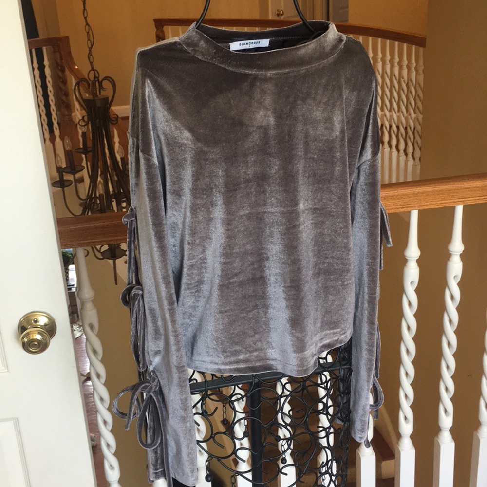 Gorgeous gray velvet top